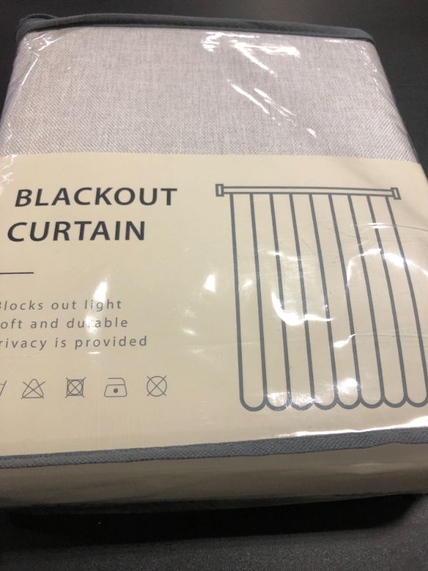 Photo 1 of INOVADAY 100% Blackout Curtains for Bedroom, Black Out Curtains 96 Inch Long, Clip Rings Linen Blackout Drapes, Thermal Insulated Room Darkening for Living Room, 2 Panels - Beige,W50xL96