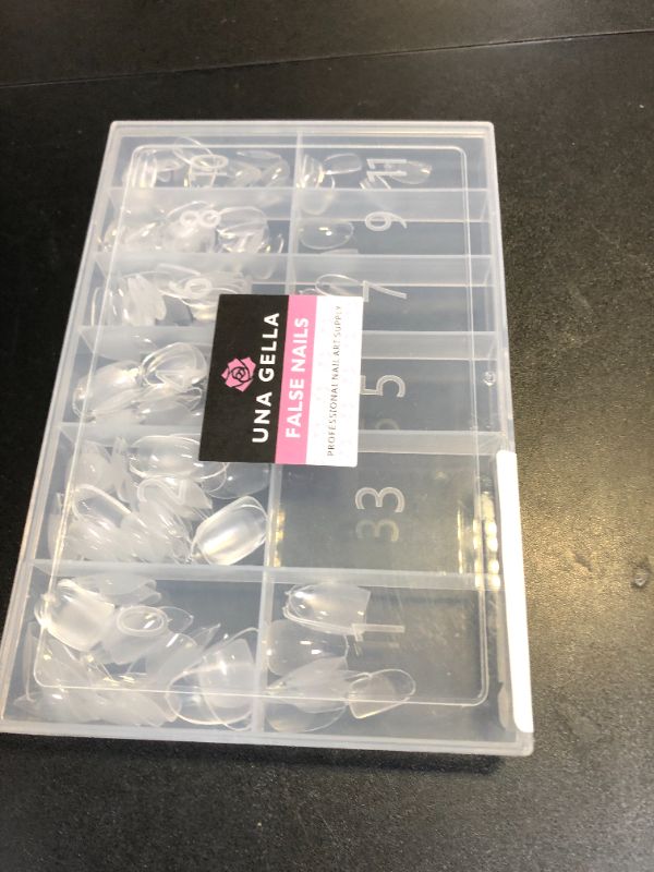 Photo 1 of UNA GELLA Short Oval Round Nail Tips, Soft Gel Pre-shaped Half Matte Short Oval Gel Nail Tips Full Cover Acrylic Press on Fake Nails for Nail Extension Art DIY Nail Salon 216Pcs 12 Sizes