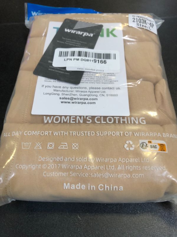 Photo 1 of wirarpa Women's Cotton Boy Shorts Underwear Long Leggings Under Shorts Anti Chafe Bloomers 4 Pack Beige Size L