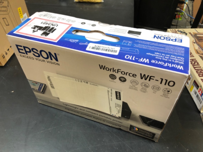 Photo 1 of Epson Workforce WF-110 Wireless Color Mobile Printer,White, Small,Black