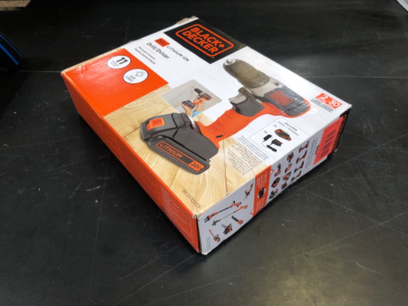 Photo 1 of BLACK+DECKER 20V MAX POWERECONNECT Cordless Drill/Driver + 30 Piece Bits and Drivers Kit (LD120VA)