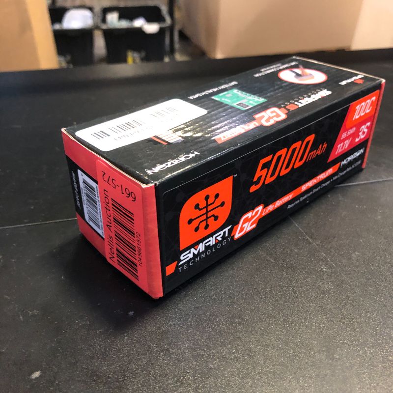 Photo 1 of Spektrum 11.1V 5000mAh 3S 100C Smart G2 Hardcase LiPo Battery: IC5, SPMX53S100H5