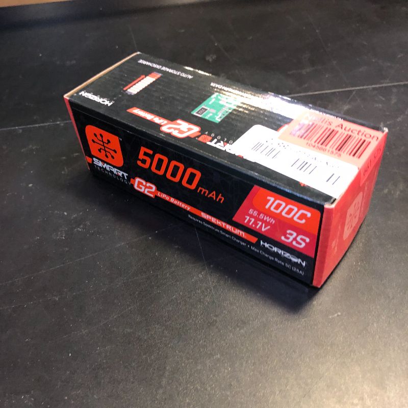 Photo 1 of Spektrum 11.1V 5000mAh 3S 100C Smart G2 Hardcase LiPo Battery: IC5, SPMX53S100H5