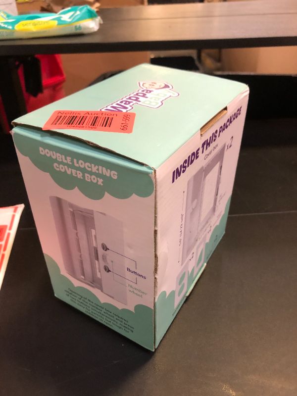 Photo 1 of Baby Safety Outlet Cover Box (2 Pack) Double Lock for Much Better Toddler Proofing, Easier Operation, Simple 3 Step Install with Included Screws. Provides Extra Space Inside for Plugs (2 Pack, White)
