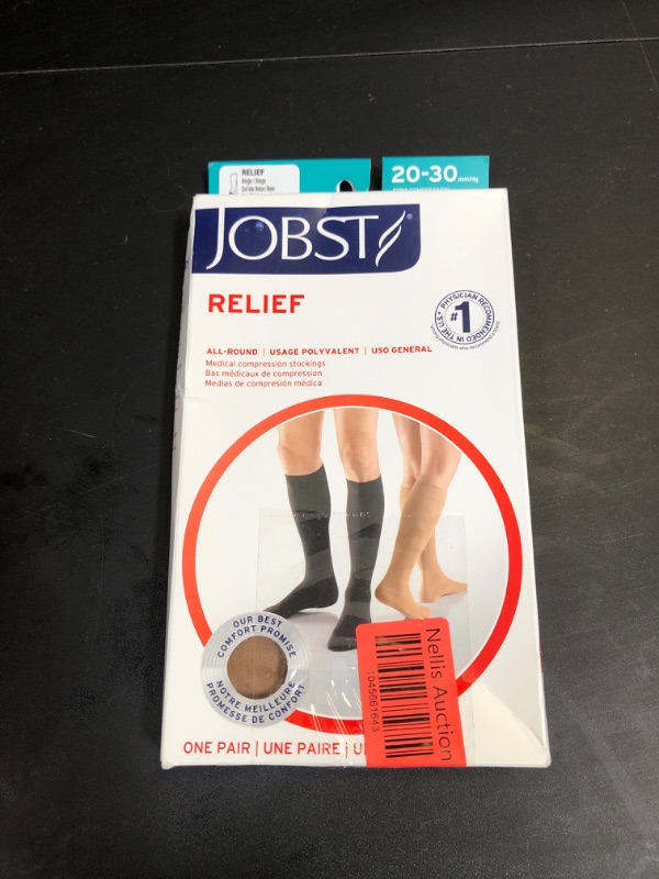 Photo 1 of JOBST Relief Knee High Graduated Compression Socks 20-30mmHg - Comfortable Unisex Design - Closed Toe, Beige, MediumLPNPMEF1215207
