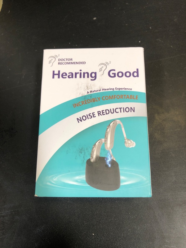 Photo 1 of Hearing Aids for Seniors, Hearing Aids Rechargeable with Noise Cancelling and Volume Control, Hearing Amplifier for Adults Hearing Loss, Portable Behind-the-Ear Hearing Aid Headphones (silvery)