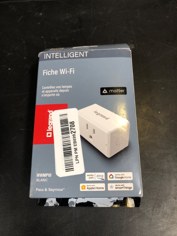 Photo 1 of Legrand Radiant® Wi-Fi Matter Smart Plug Matter Hub Required 15A, Easy Setup, Enhanced Compatibility with Apple HomeKit, Google Home, Alexa & SmartThings, Easy Wi-Fi Connectivity w/Matter (1 Pack)