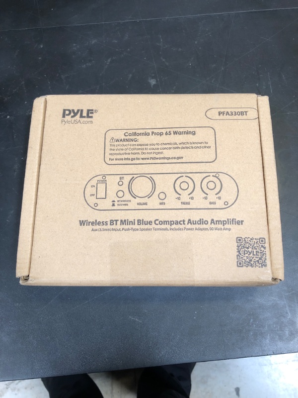 Photo 1 of Pyle Wireless Bluetooth Home Audio Amplifier - 90W Dual Channel Mini Portable Power Stereo Sound Receiver w/ Speaker Selector, RCA, AUX, LED, 12V Adapter - For Smartphone PA, Studio Use - PFA330BT
