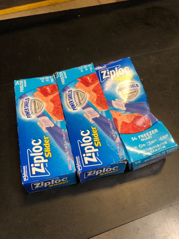 Photo 1 of 3 - Ziploc Quart Food Storage Freezer Slider Bags, Power Shield Technology for More Durability, 34 Count