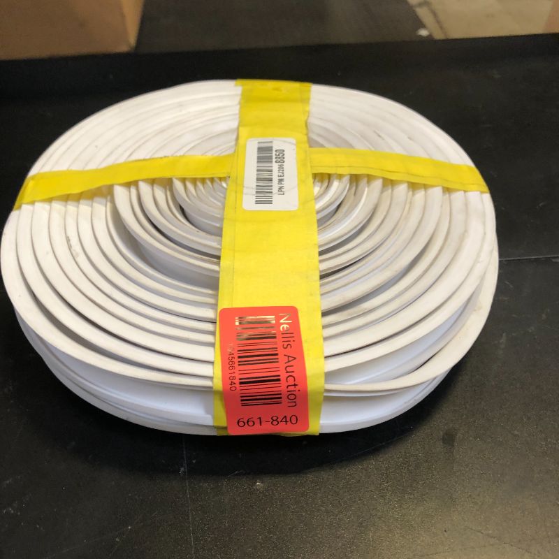 Photo 1 of Automotive Authority White RV Marine Camper Vinyl 5/8" x 50' Trim Molding Flexible Screw Cap Cover (50 ft, White)