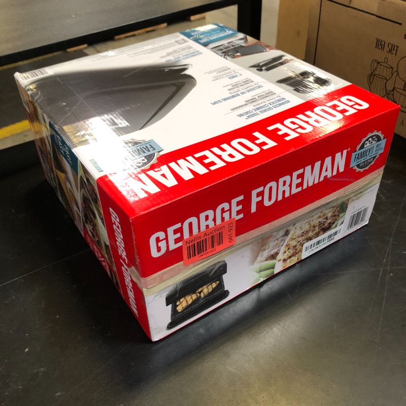 Photo 1 of George Foreman 4-Serving Removable Plate Electric Grill and Panini Press, George Tough Non-Stick Coating, Drip Tray Catches Grease, Black