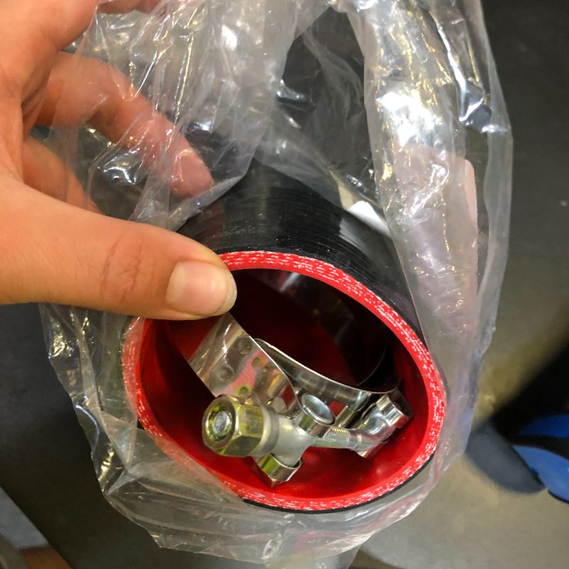 Photo 1 of TuoLauthon ID 2" to 3" 90 Degree Elbow Coupler Reducer Silicone Hose with 2 T-Bolt Clamps for Turbo/Intercooler/Intake Piping, Leg Length 102mm,Wall Thickness 5mm