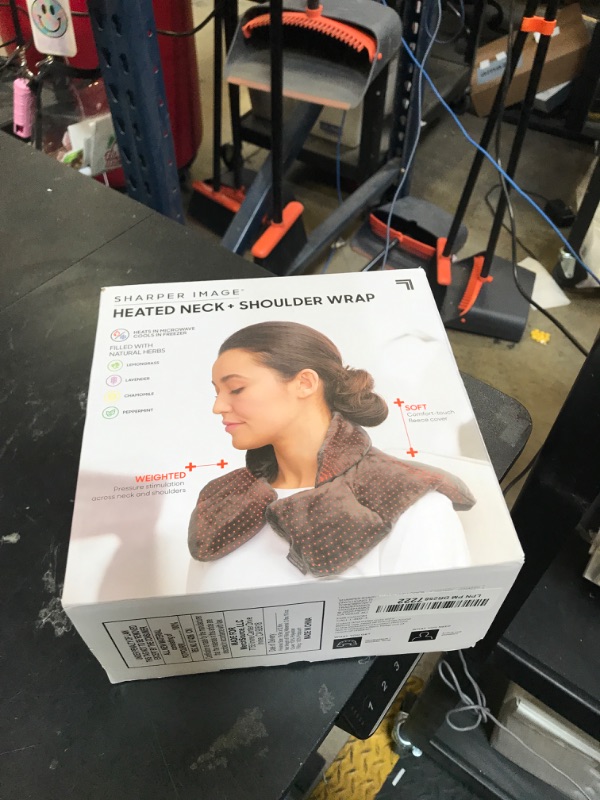 Photo 1 of Sharper Image Heated Neck & Shoulder Wrap - Microwavable Warm & Cooling Plush Pad, Scented Aromatherapy (100% Natural Lavender & Herb Spa Blend), Pain Tension Headache Relief Therapy, Gift for Women