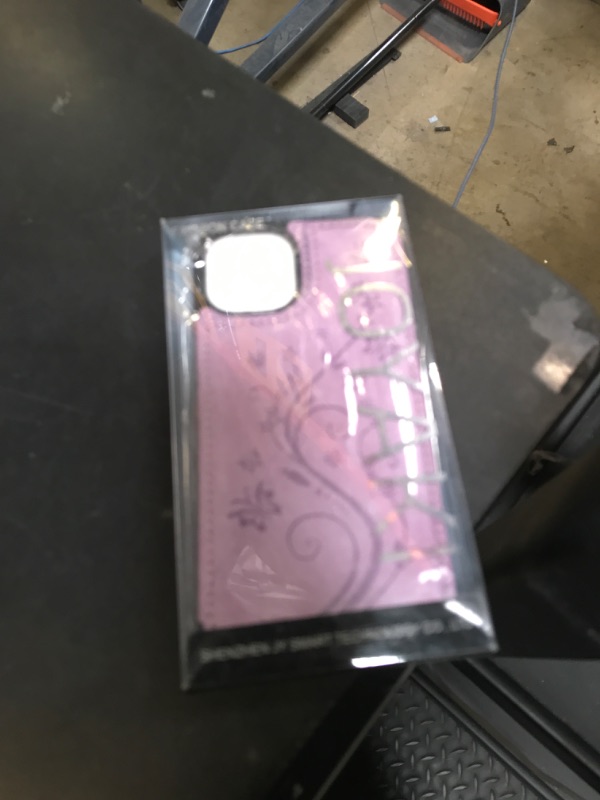 Photo 1 of JOYAKI Wallet Case Compatible with iPhone 14, Slim Protective case with Card Holder,Premium PU Leather Kickstand Card Slots Case with a Free Screen Protector for iPhone 14 (6.1")-Purple