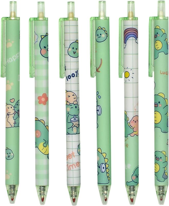 Photo 1 of YYaaloa 48pcs Cute Black Gel Ink Pens Green Dinosaur Retractable 0.5mm Fun for Kids Girls Boys Women Office School Supplies Christmas Xmas Gifts
