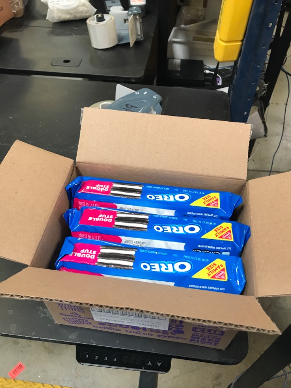 Photo 1 of Oreo Double Stuf Chocolate Sandwich Cookies, Family Size, 18.71 oz 3 PACK EXP JUN 1 2025