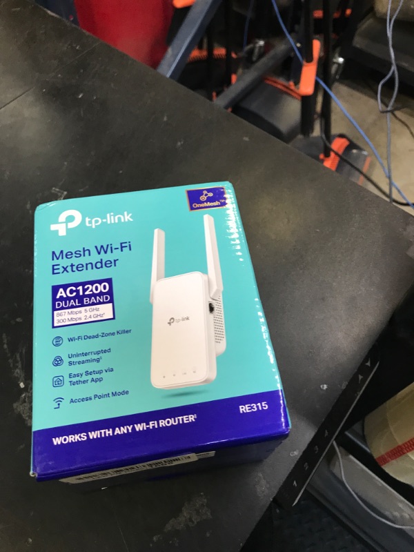 Photo 1 of TP-Link AC1200 WiFi Extender, 2024 Wirecutter Best WiFi Extender, 1.2Gbps home signal booster, Dual Band 5GHz/2.4GHz, Covers Up to 1500 Sq.ft and 30 Devices ,support Onemesh, One Ethernet Port (RE315)