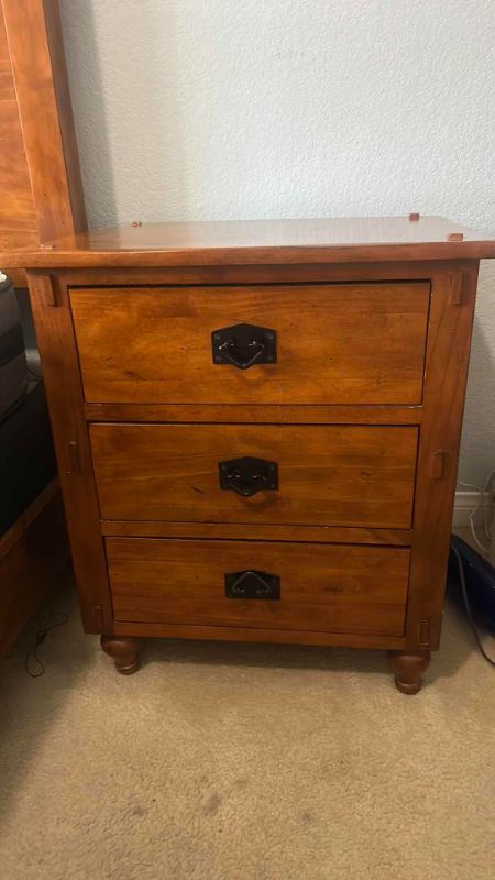 Photo 1 of TRADEWIN WOOD 3 DRAWER NIGHTSTAND 2‘ x 19.75”  x H27 1/2“