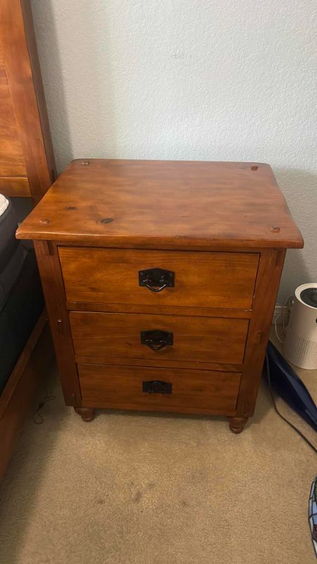Photo 1 of TRADEWIN WOOD 3 DRAWER NIGHTSTAND 2‘ x 19.75”  x H27 1/2“