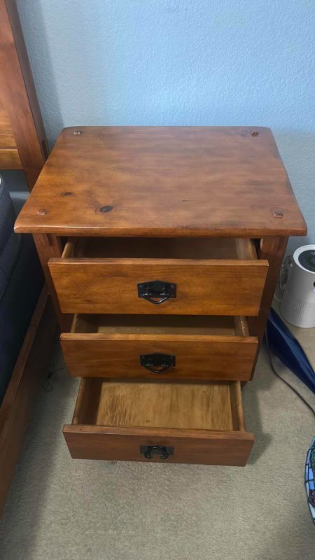 Photo 1 of TRADEWIN WOOD 3 DRAWER NIGHTSTAND 2‘ x 19.75”  x H27 1/2“