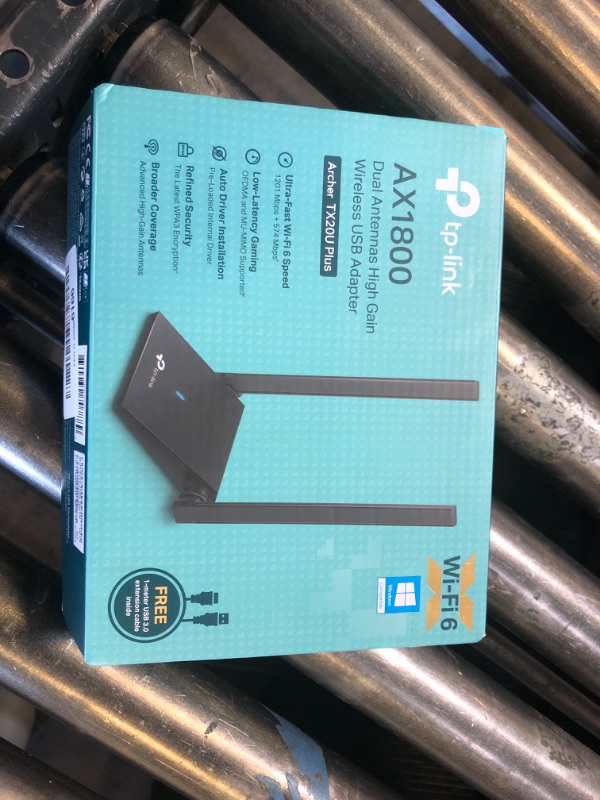 Photo 1 of TP-Link WiFi 6 USB Adapter for Desktop PC - (Archer TX20U Plus) AX1800 Wireless Network Adapter with 2.4GHz, 5GHz, High Gain Dual Band 5dBi Antenna, WPA3, Supports Windows 11/10
