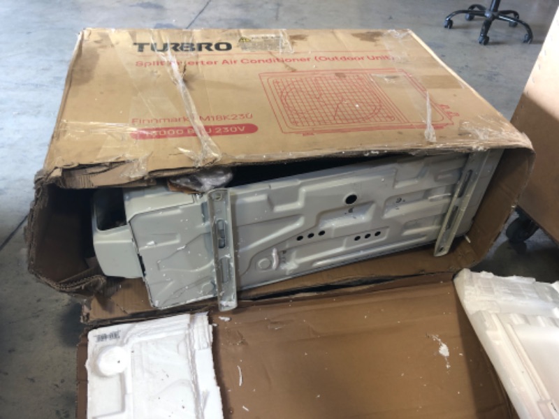 Photo 1 of TURBRO 18,000 BTU Ductless Mini Split AC with Heat Pump, Inverter Compressor, 19 SEER2, 230V, R32 Refrigerant, Pre-charged Evaporator, WiFi-Enabled, Works with App, AHRI Certified, Finnmark Series
