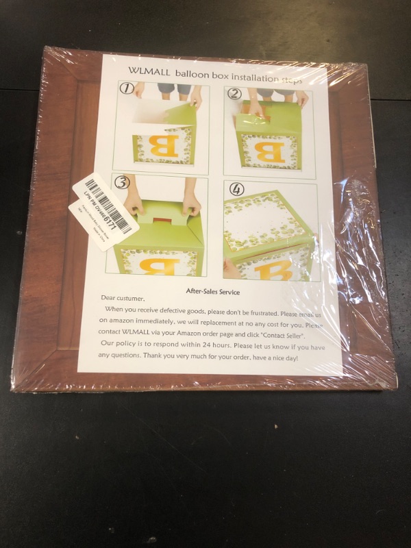 Photo 1 of Wood Baby Shower Boxes Party Decorations - 4 Wood Grain Brown Blocks with Printed BABY Letters, Gender Reveal Backdrop,Teddy Bear Baby Shower Supplies, First Birthday Centerpiece Decor