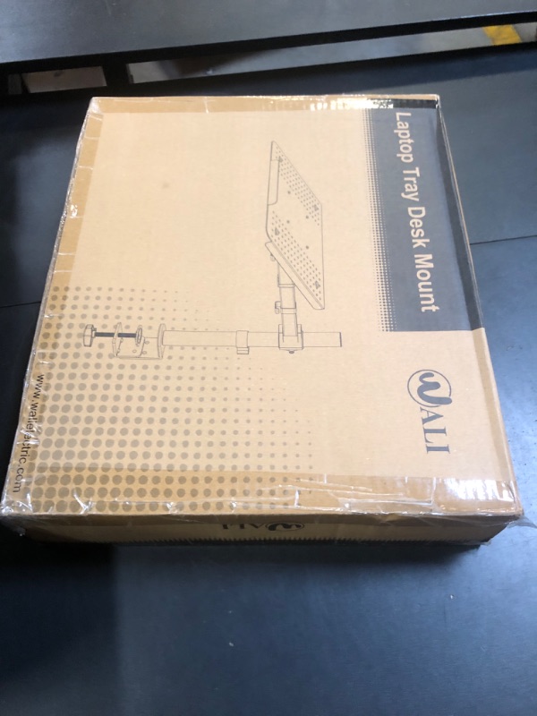 Photo 1 of WALI Laptop Mount Arm for Desk, Laptop Tray, Fully Adjustable, up to 17 inch, 22lbs, with Vented Cooling Platform Stand (M00LP-W), White