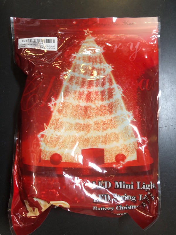 Photo 1 of Battery Operated String Lights with Timer and Indicator - Christmas Lights Outdoor String Lights 100LED String Lights Mini Lights Set for Wedding Party Home Garden Patio Wreath