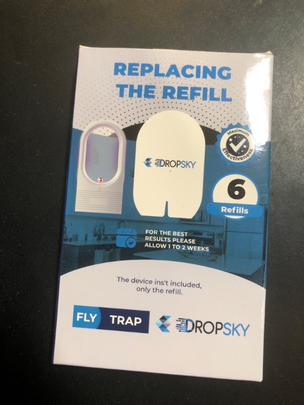 Photo 1 of DropSky Flying Insect Trap Refill- Plug in Bug Catcher Indoor Refills, Indoor Fly Trap, Indoor Fly Trap,Trap for Mosquitos, Bugs, Insects, Gnats, Moth and Fruit Flies -Plug in Refill (Pack of 6 DP11)