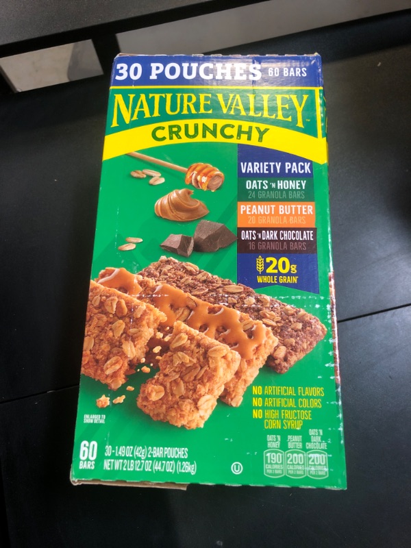 Photo 1 of Nature Valley Granola Bars Variety Pack, 30 Pouches, 2 Bars per Pouch = 60 Bars (BB 10APR2025)