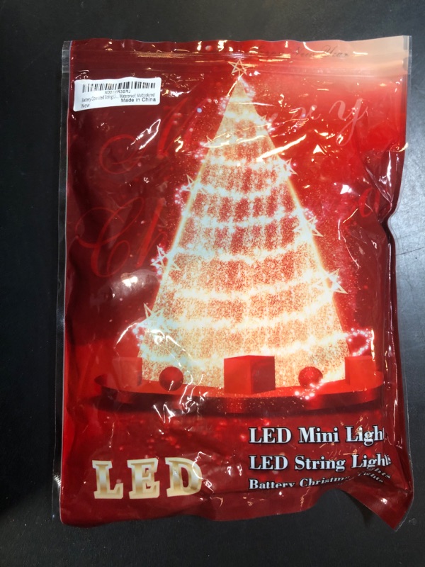 Photo 1 of Battery Operated String Lights with Timer and Indicator - Christmas Lights Outdoor String Lights 100LED String Lights Mini Lights Set for Wedding Party Home Garden Patio Wreath
