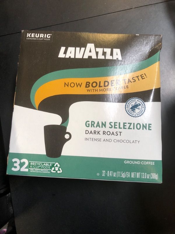 Photo 1 of Lavazza Single-Serve Coffee K-Cups for Keurig Brewer, Gran Selezione 32 Count Authentic Italian, Value Pack, 100% Arabica, Rainforest Alliance Certified 100% sustainably grown (BB 05MAY2025)