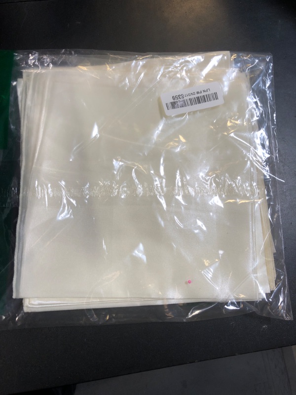 Photo 1 of ANECO 12 Pieces Satin Napkins Soft Dinner Napkins Square Table Napkins 17 x 17 Inches for Restaurant Weddings Party Dinner Decoration (Ivory)
