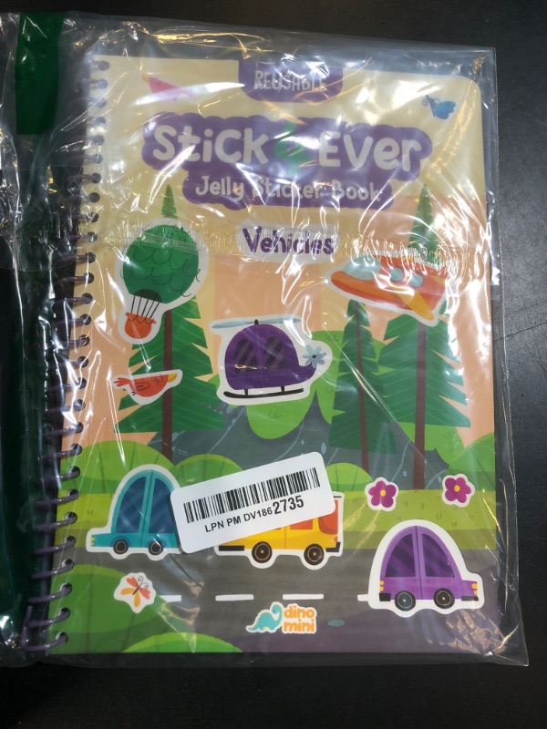 Photo 1 of Stick4Ever Jelly Sticker Book - Waterproof, Easy to Clean Jelly Stickers for Kids - Reusable Sticker Book for Toddlers with 50 Pcs of Stickers - Stocking Stuffers for Kids (Vehicles)