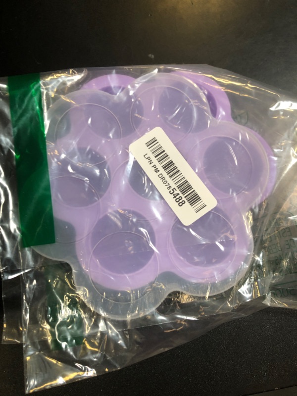 Photo 1 of XANGNIER Silicone Air Fryer Egg bite Mold,2 Pack Reusable Egg Bites Pan with Lid-Alternative to Sous Vide Egg Bite Maker,Air Fryer Accessories?Blue/Light Purple