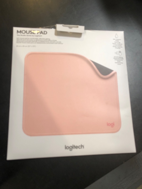 Photo 1 of Logitech Mouse Pad - Studio Series, Computer Mouse Mat with Anti-Slip Rubber Base, Easy Gliding, Spill-Resistant Surface, Durable Materials, Portable, in a Fresh Modern Design, Darker Rose
