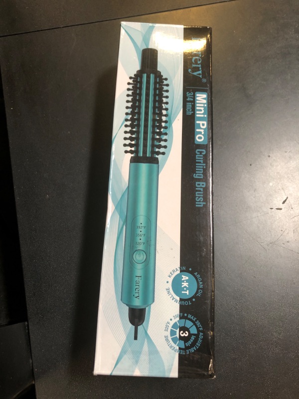 Photo 1 of FARERY Mini Thermal Brush 3 Temperature Adjustable, 3/4 Inch Travel Curling Iron for Short Hair, Heated Round Brush for Touch-ups and Small Curls, Lightweight Curling Wand for Thin Hair, Dual Voltage