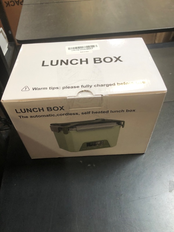 Photo 1 of Cordless Electric Lunch Box, 1.2L Self Heating Lunch Box Battery Powered with Automatic Heating, BPA Free, Meal Prep Friendly(Blue)
