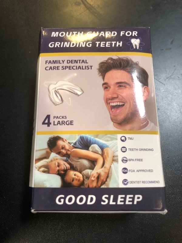 Photo 1 of 4 Pack Mouth Guards for Teeth Grinding, Large Size, Comfortable Night Guard for Adult Men, Professional Mouth Guards, Effective for Clenching Teeth