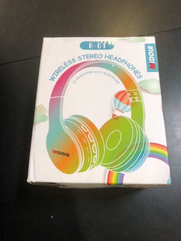 Photo 1 of MIDOLA Headphones Bluetooth Wireless Kids Volume Limit 85dB /110dB Over Ear Foldable Noise Protection Headset AUX 3.5mm Cord Mic for Children Boy Girl Travel School Phone Pad Tablet PC Pink