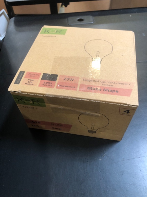Photo 1 of (4 Pack) G25 Incandescent Incandescent Light Bulb 2700K Soft Light, Decorative Globe Light Bulbs,E26 Medium Base, Perfect for Pendant Bathroom/Vanity Mirror Makeup, Dimmable. (Crystal-Clear, 25-Watt)