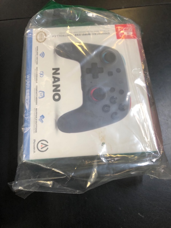 Photo 1 of PowerA Nano Enhanced Wireless Controller for Nintendo Switch - Grey-Neon, Works with Nintendo Switch Lite, Bluetooth Controller, Gamepad, Compact, Smaller, Rechargeable, Portable - Nintendo Switch
