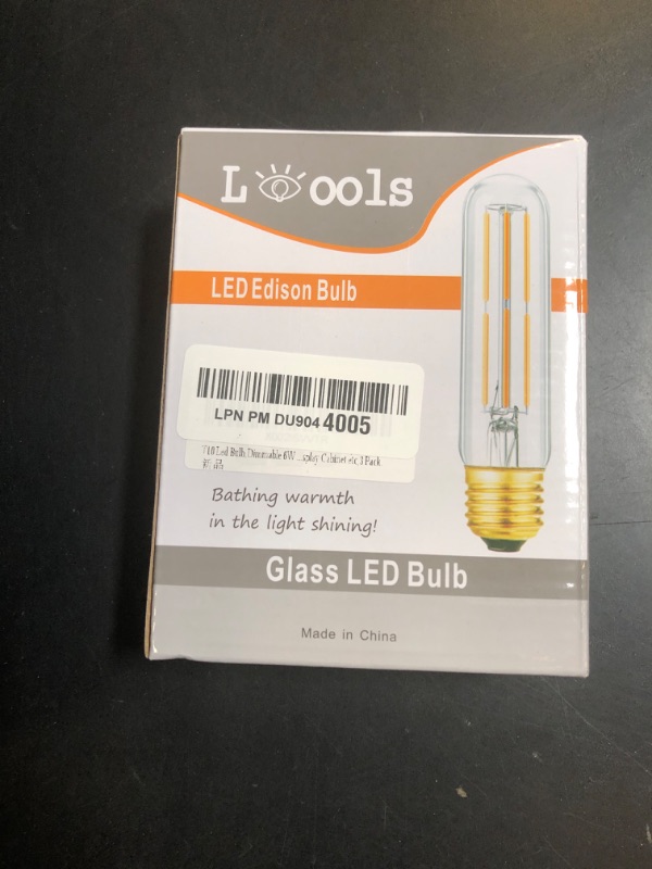 Photo 1 of T10 Led Bulb,Dimmable 6W Led Tubular Bulbs, Soft White 3000K, 60 Watt Incandescent Bulb Equivalent, 3000K Soft White, Clear Glass, E26 Base Lamp Bulb, for Cabinet Display Cabinet etc,3 Pack.