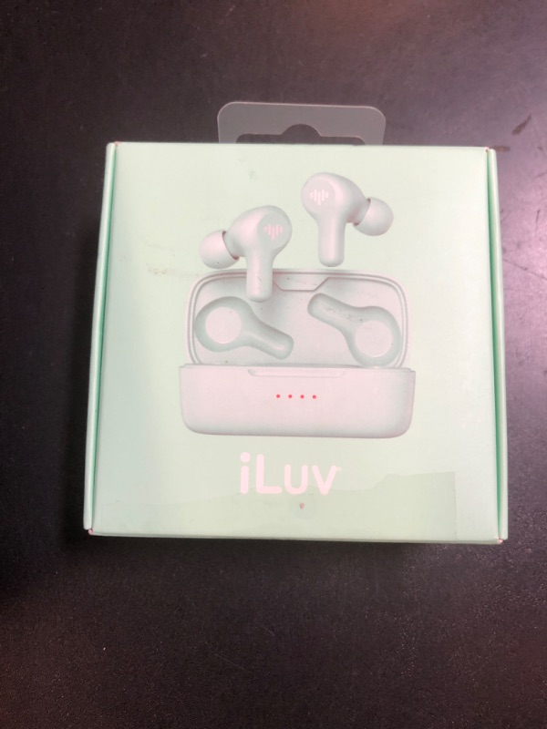 Photo 1 of iLuv Small Ear Wireless Earbuds, Bluetooth 5.3, Microphone, 21 Hour Playtime, IPX6 Waterproof Protection, Compatible with Apple & Android, Includes Charging Case & 4 Ear Tips, TB150 Mint