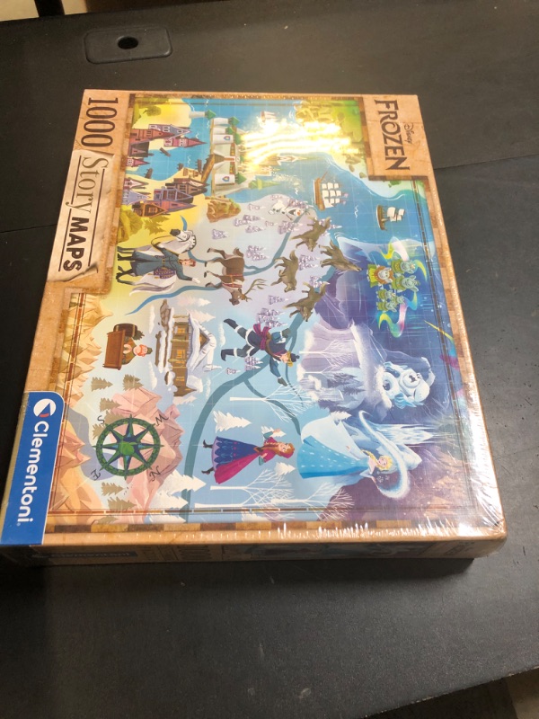 Photo 1 of Clementoni 39666 1000pcs 2 Disney Maps Frozen 1000 Pieces, Made in Italy, Jigsaw Puzzle for Adults, Multicolor, Medium