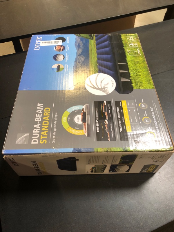 Photo 1 of Intex Classic Downy Airbed Set with 2 Pillows and Double Quick Hand Pump, Queen