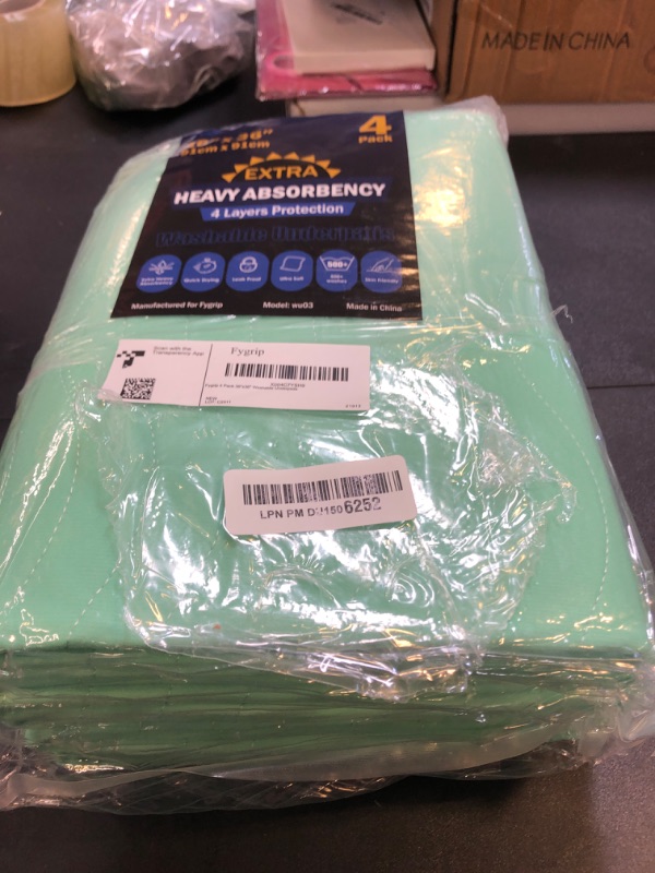 Photo 1 of 4 Pack 36” x 36” Extra Heavy Absorbency Washable Underpads, Waterproof Quick Drying Nursing Pads Incontinence Bed Pads, Reusable Washable Pee Pads for Dogs, Diaper Changing & Adults