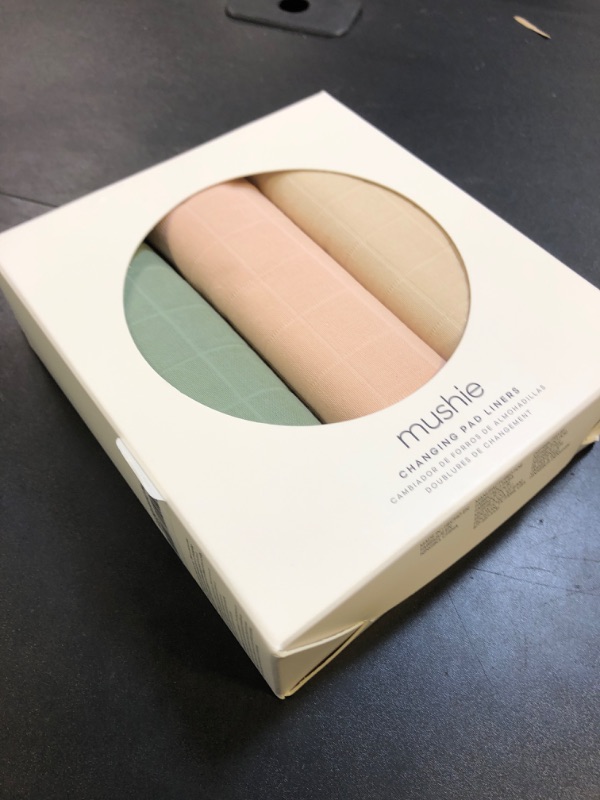 Photo 1 of mushie Waterproof Changing Pad Liners | 100% Organic Cotton | Set of 3 (Blush Combo)
