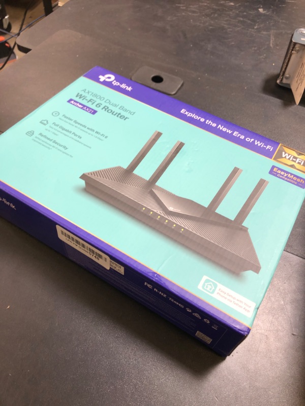 Photo 1 of TP-Link AX1800 WiFi 6 Router V4 (Archer AX21) – Dual Band Wireless Internet, Gigabit, Easy Mesh, Works with Alexa - A Certified for Humans Device